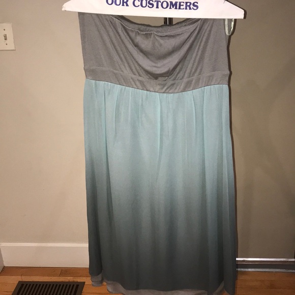 Aqua Strapless Dress - Picture 2 of 2